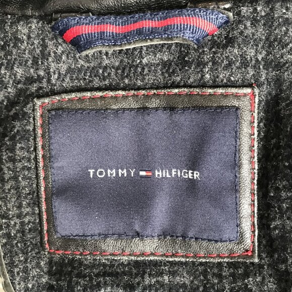 Tommy Hilfiger Mens Black Leather Jacket Size L - Picture 4 of 13